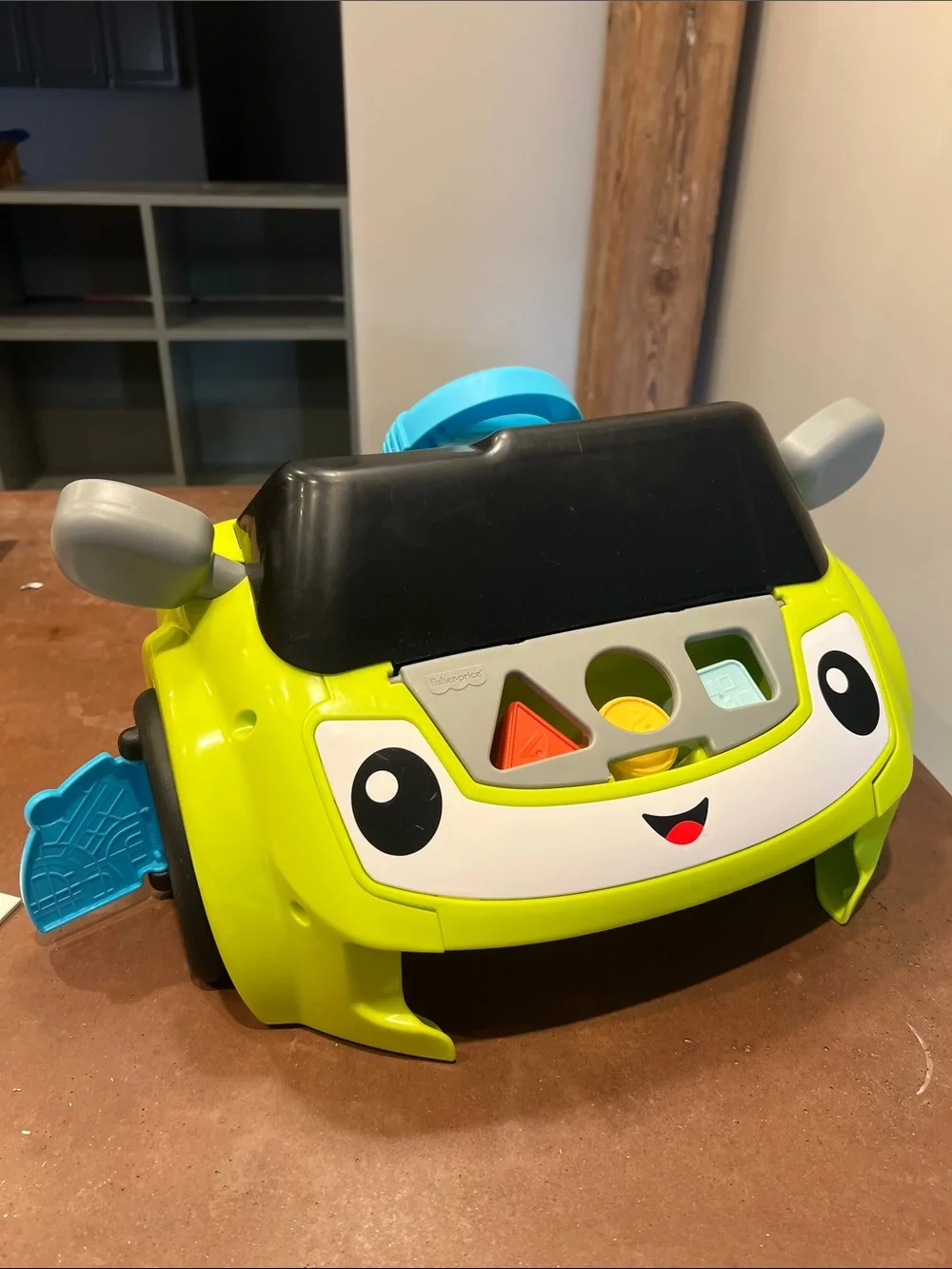 Bright Lime Green & Blue Kids Play Steering Wheel Activity Panel